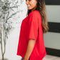 Take It Easy Slouchy Tee in Red
