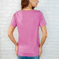 The Every Outfit Basic V-Neck Top in  Candy Pink