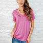 The Every Outfit Basic V-Neck Top in  Candy Pink
