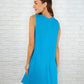 The Power I Hold V-Neck Ribbed Knit Dress in Aqua Glow