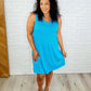 The Power I Hold V-Neck Ribbed Knit Dress in Aqua Glow