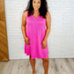 The Power I Hold V-Neck Ribbed Knit Dress in Fuchsia