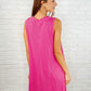 The Power I Hold V-Neck Ribbed Knit Dress in Fuchsia