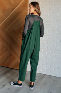 Totally Me Spaghetti Strap Jumpsuit in Dark Green - 1985 the VAULT Boutique