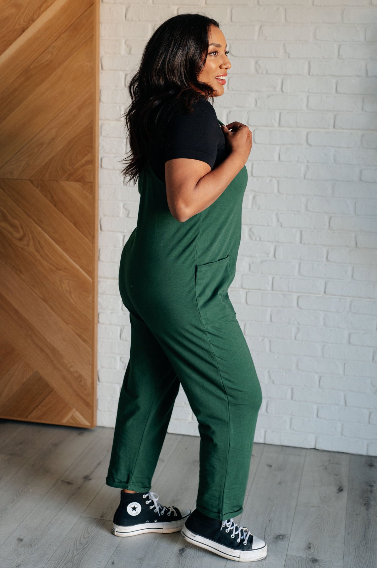 Totally Me Spaghetti Strap Jumpsuit in Dark Green - 1985 the VAULT Boutique