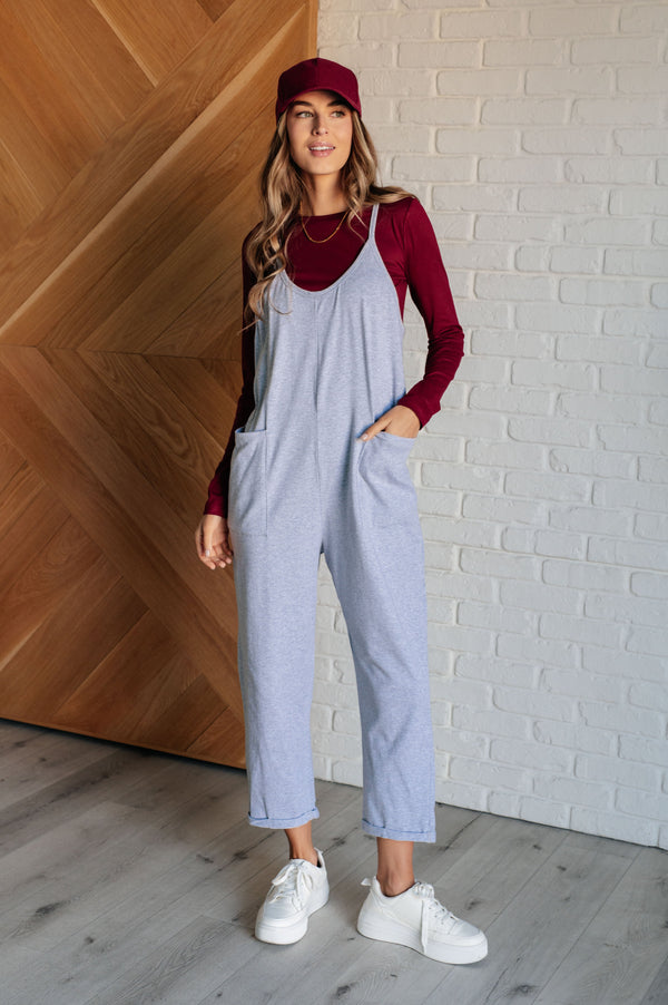 Totally Me Spaghetti Strap Jumpsuit in Heather Grey - 1985 the VAULT Boutique