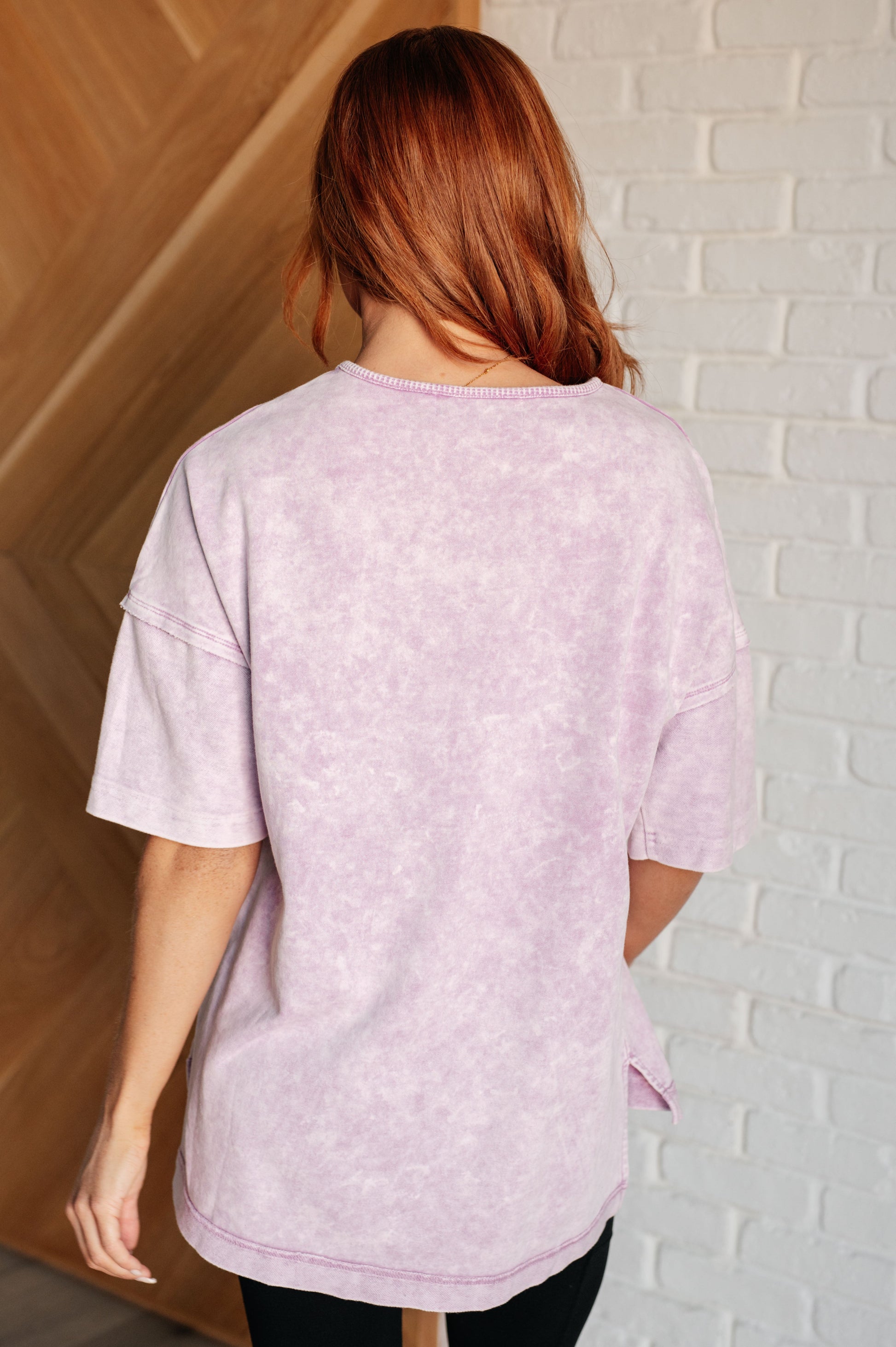 Unbothered Mineral Wash Top in Orchid Petal - 1985 the VAULT Boutique