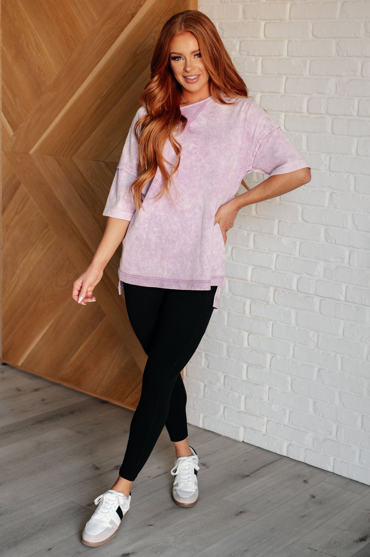 Unbothered Mineral Wash Top in Orchid Petal - 1985 the VAULT Boutique