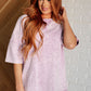 Unbothered Mineral Wash Top in Orchid Petal - 1985 the VAULT Boutique