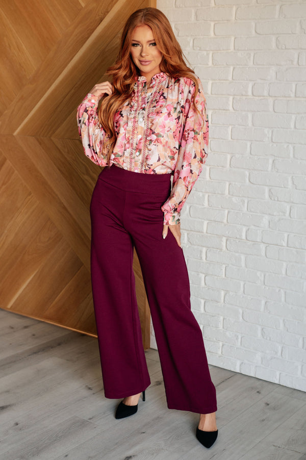 Magic Wide Leg Pants in Wine - 1985 the VAULT Boutique