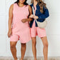 Up and Running Mineral Wash Romper in Coral Pink - 1985 the VAULT Boutique
