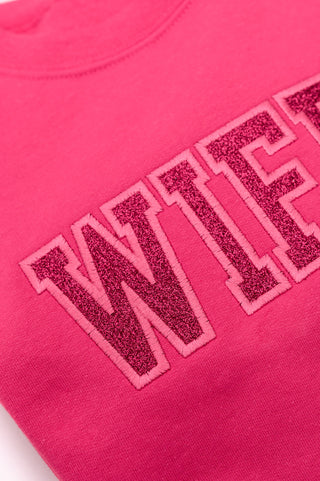 Embroidered Wifey Glitter Sweatshirt in Four Colors - 1985 the VAULT Boutique