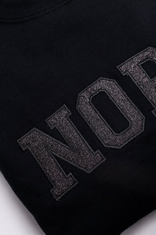 Embroidered Nope Glitter Sweatshirt in Four Colors - 1985 the VAULT Boutique