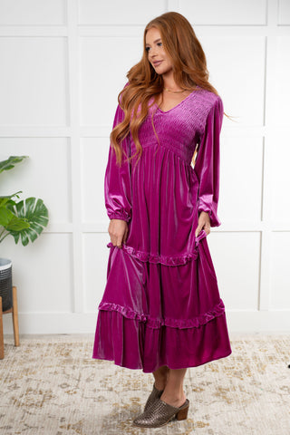 Velvet Flamenco Maxi Dress - 1985 the VAULT Boutique