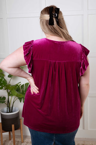 Velveteen Queen Blouse in Magenta - 1985 the VAULT Boutique