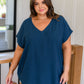 Very Much Needed V-Neck Top in Teal - 1985 the VAULT Boutique