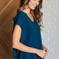 Very Much Needed V-Neck Top in Teal - 1985 the VAULT Boutique