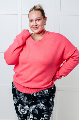 Very Understandable V-Neck Sweater in Pink - 1985 the VAULT Boutique