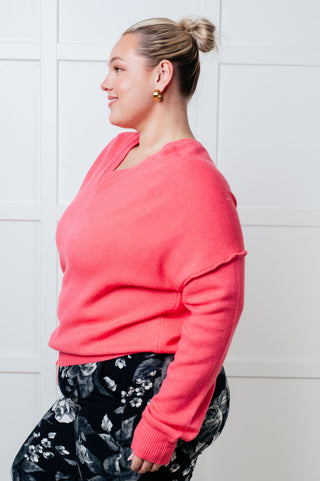 Very Understandable V-Neck Sweater in Pink - 1985 the VAULT Boutique