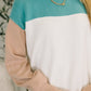 Walk in Central Park Ribbed Knit Color Block Pullover