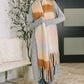 Wanderlust Wrap Oversized Plaid Fringe Scarf in Light Brown