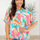 Wide Eyed Abstract Print Batwing Blouse