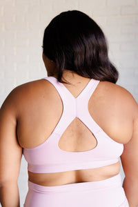 Working Out My Ego Cross Back Sports Bra in Mauve Peony - 1985 the VAULT Boutique