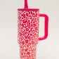Yes, Girl, Yes Leopard Print Tumbler in Hot Pink