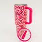 Yes, Girl, Yes Leopard Print Tumbler in Hot Pink