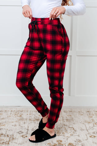 Your New Favorite Joggers in Red Plaid - 1985 the VAULT Boutique