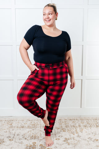 Your New Favorite Joggers in Red Plaid - 1985 the VAULT Boutique