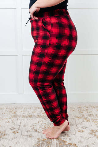 Your New Favorite Joggers in Red Plaid - 1985 the VAULT Boutique