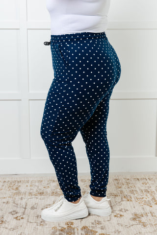 Your New Favorite Joggers in White Polka Dot - 1985 the VAULT Boutique