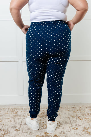 Your New Favorite Joggers in White Polka Dot - 1985 the VAULT Boutique