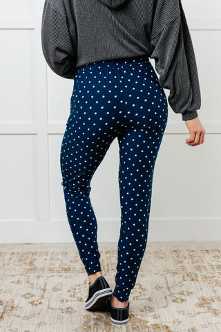 Your New Favorite Joggers in White Polka Dot - 1985 the VAULT Boutique