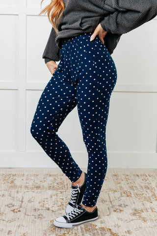 Your New Favorite Joggers in White Polka Dot - 1985 the VAULT Boutique