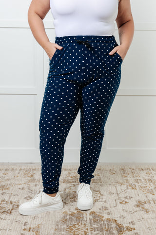 Your New Favorite Joggers in White Polka Dot - 1985 the VAULT Boutique