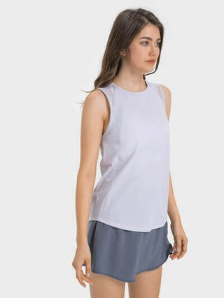 Millennia Cutout Back Round Neck Active Tank - 1985 the VAULT Boutique