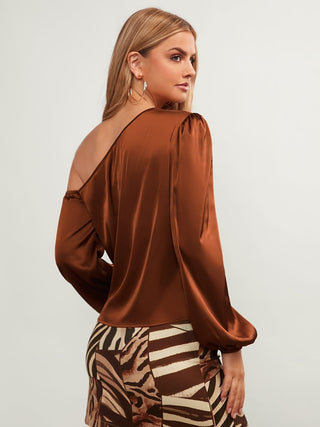 One Shoulder Long Sleeve Blouse - 1985 the VAULT Boutique