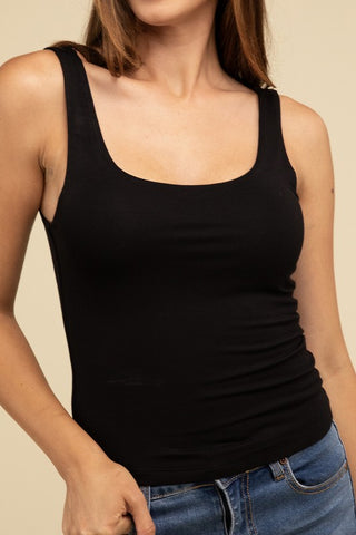 Basic Double Layer Round Neck Tank Top - 1985 the VAULT Boutique