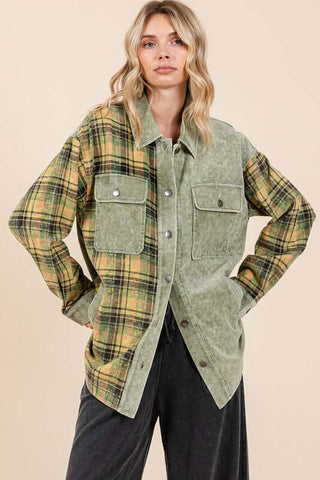 Mittoshop Plaid Button Down Drop Shoulder Jacket - 1985 the VAULT Boutique