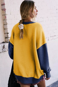 Color Block Round Neck Long Sleeve Sweatshirt - 1985 the VAULT Boutique