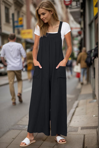 Double Take Full Size Wide Leg Overalls with Pockets - 1985 the VAULT Boutique