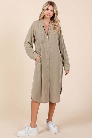 Mittoshop Button Down Long Sleeve Shirt Dress - 1985 the VAULT Boutique