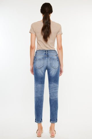 Kancan High Rise Distressed Mom Jeans - 1985 the VAULT Boutique