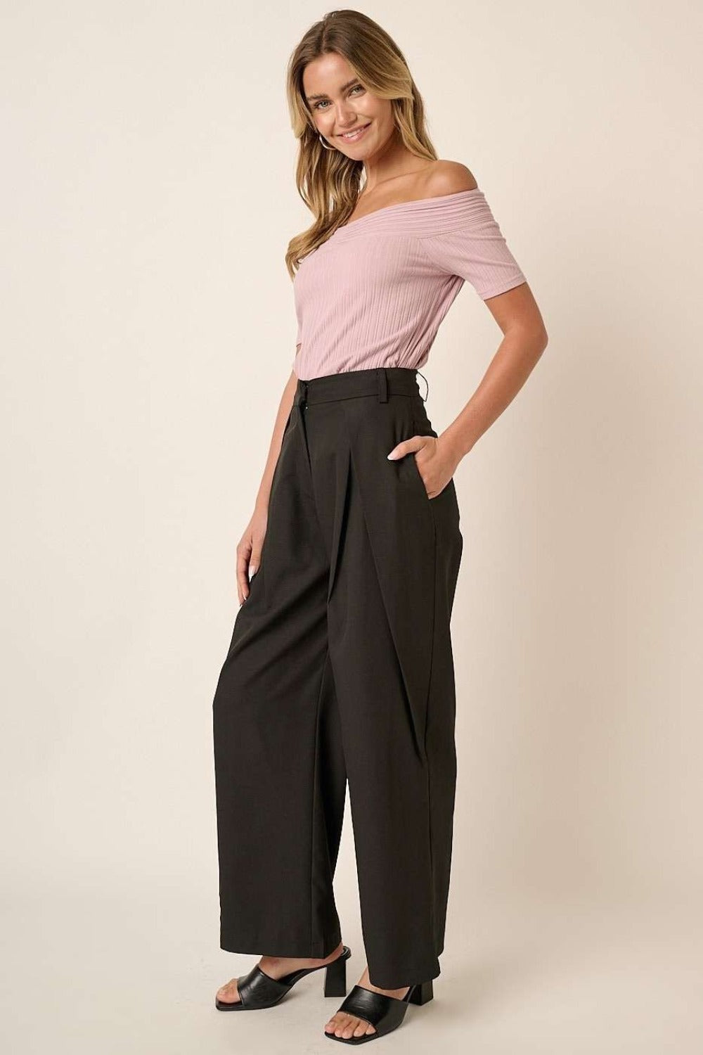 Mittoshop Deep Pleated High Waisted Wide Leg Pants - 1985 the VAULT Boutique