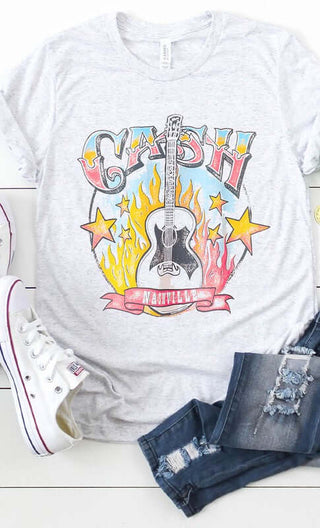 Retro Cash Nashville Guitar Graphic Tee - 1985 the VAULT Boutique