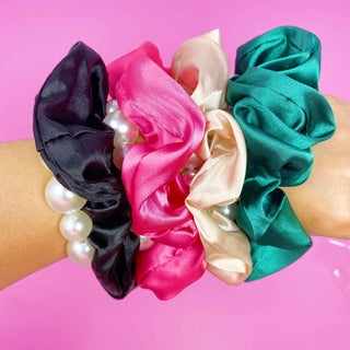 Pearl & Satin Scrunchie Set - 1985 the VAULT Boutique