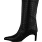 Mentha Woven Faux Leather Boots - 1985 the VAULT Boutique