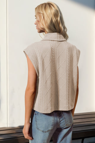 Double Take Snap Down Texture Crop Vest - 1985 the VAULT Boutique